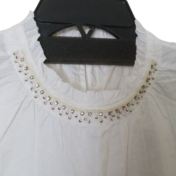 New Anthropologie Venezia Embellished Tank Top by Ne Quittez $118 SMALL White - Picture 2 of 5